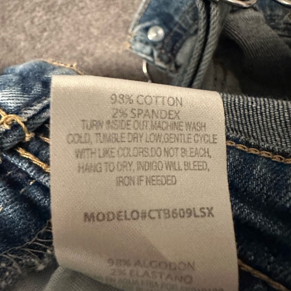 Black Label Blue Denim Overalls Shorts with Fray Hem - Sz. XL - Picture 10 of 10